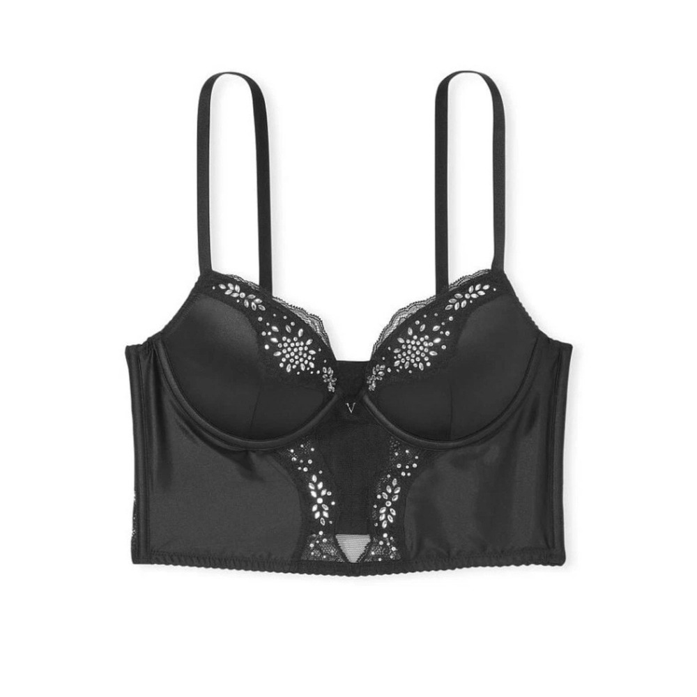 Victoria's‎ Secret Very Sexy Embellished Push Up Corset Bustier Top 34B Rave